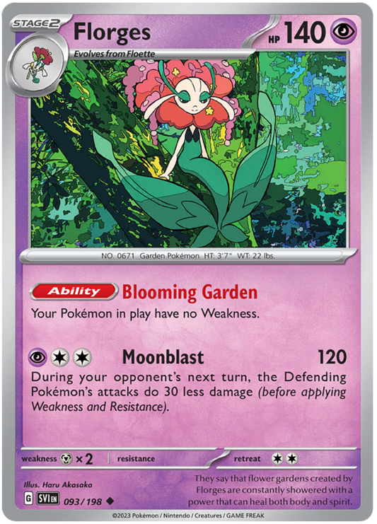 Pokemon Card Scarlet & Violet 093/198 93/198 Florges Uncommon *MINT*