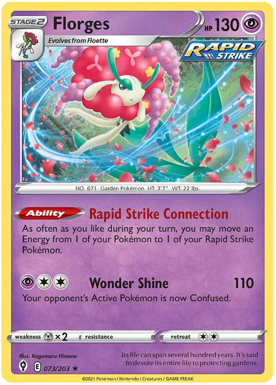 Pokemon Card Evolving Skies 73/203 073/203 Florges Holo Rare