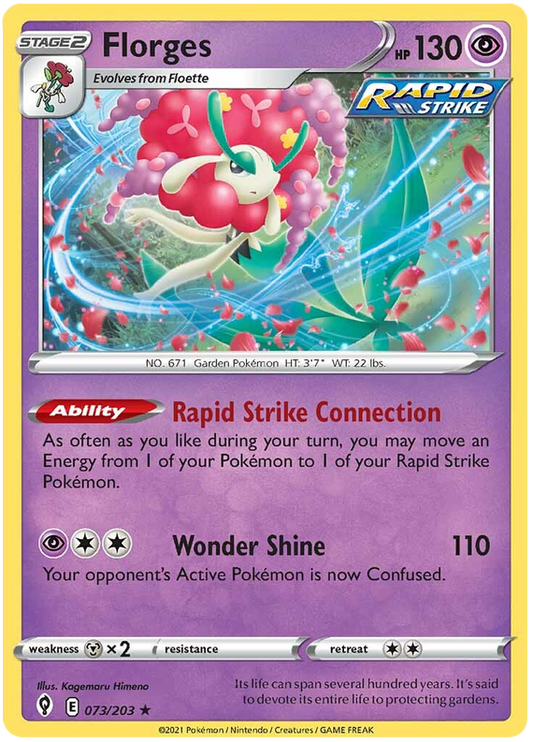 Pokemon Card Evolving Skies 73/203 073/203 Florges Holo Rare