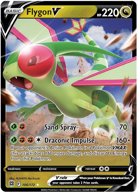 Pokemon Card Brilliant Stars 106/172 Flygon V Ultra Rare *M*