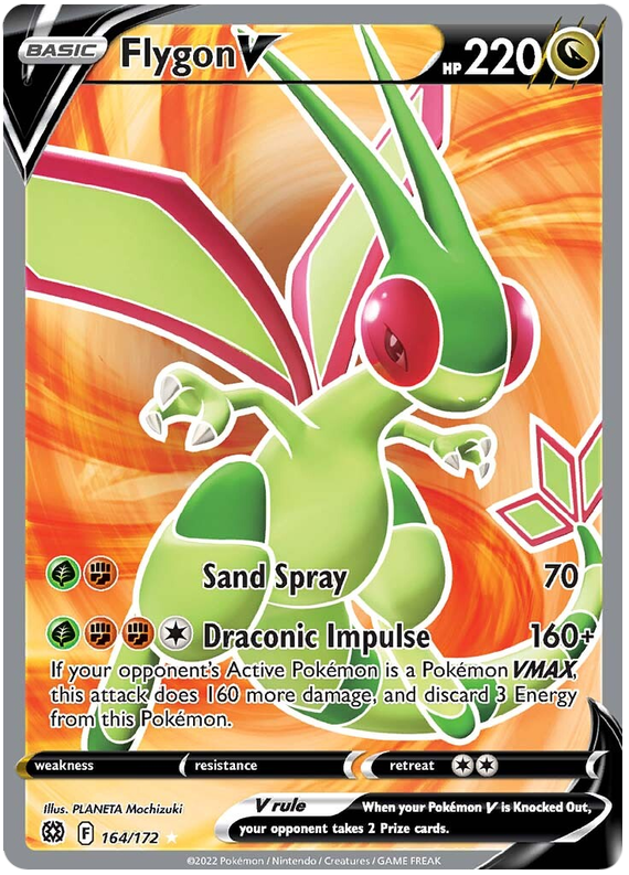 Pokemon Card Brilliant Stars 164/172 Flygon V Full Art *M*