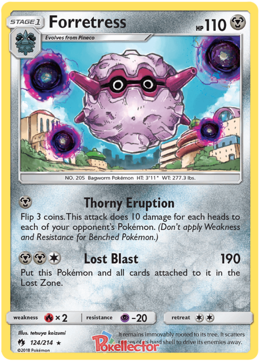 Pokemon Card Lost Thunder 124/214 Forretress Rare *MINT*