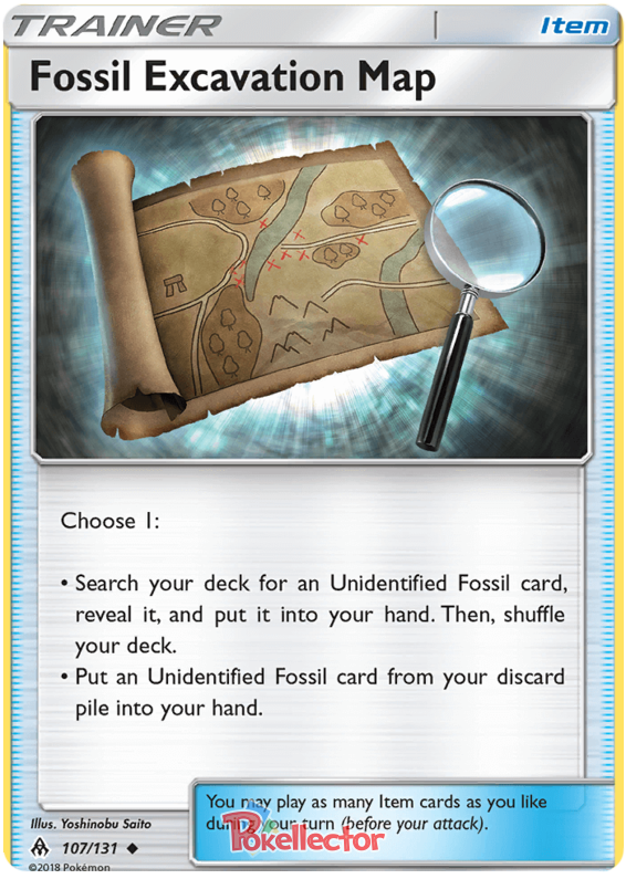 Pokemon Card Forbidden Light 107/131 Fossil Excavation Map Item Uncommon *MINT*