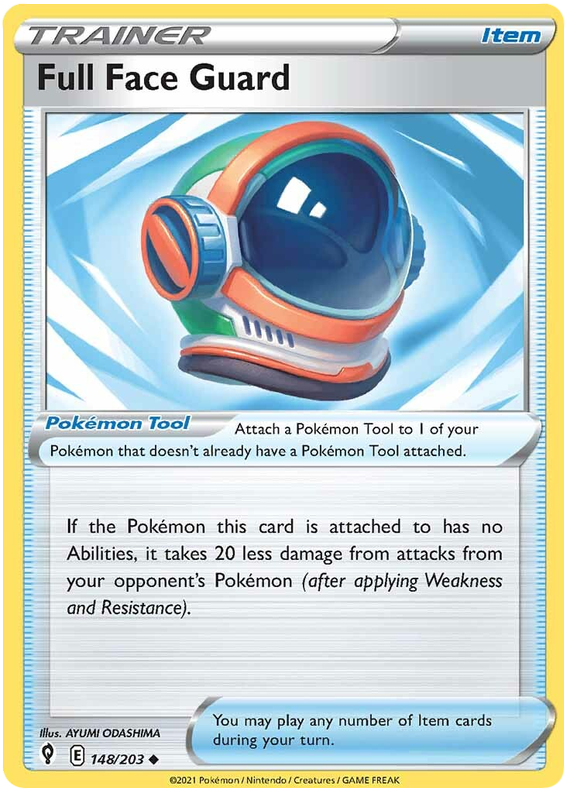 Pokemon Card Evolving Skies 148/203 148/203 Full Face Guard Item Uncommon