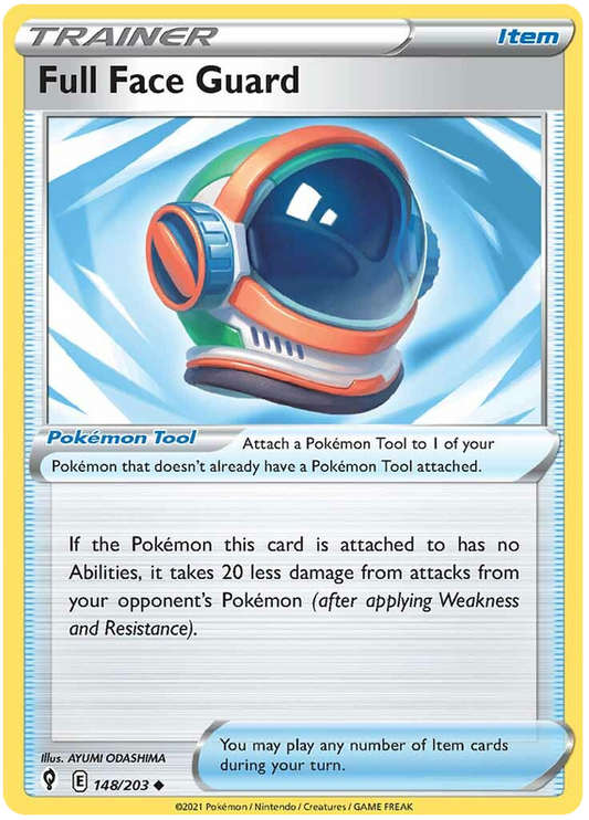 Pokemon Card Evolving Skies 148/203 148/203 Full Face Guard Item Uncommon