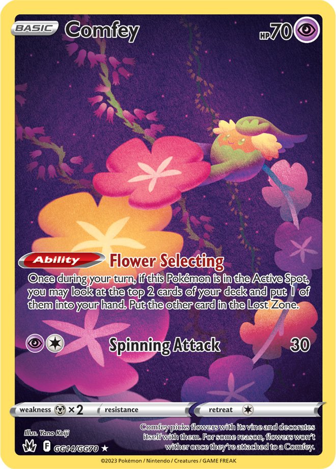 (S) Pokemon Card Crown Zenith Galarian Gallery GG14/GG70 Comfey Holo Rare *MINT*