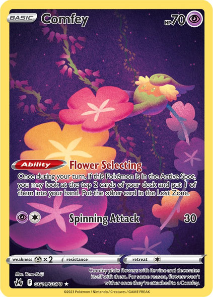 Pokemon Card Crown Zenith Galarian Gallery GG14/GG70 Comfey Holo Rare *MINT*