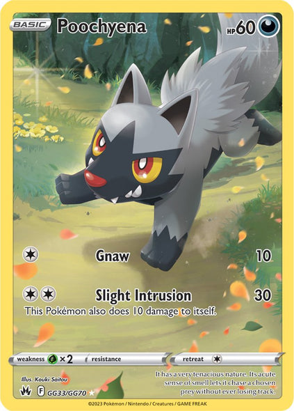 Pokemon Card Crown Zenith Galarian Gallery GG33/GG70 Poochyena Holo Rare *MINT*