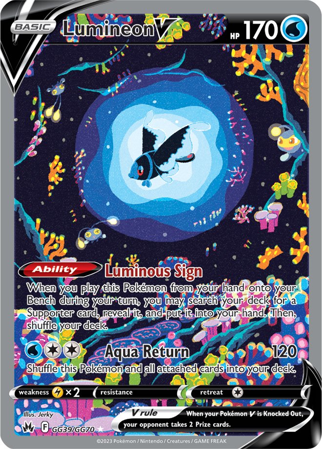 (S) Pokemon Card Crown Zenith Galarian Gallery GG39/GG70 Lumineon V Ultra Rare *MINT*