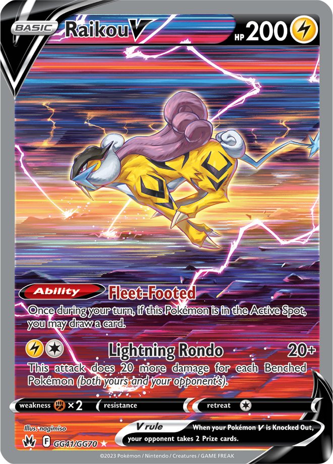 (S) Pokemon Card Crown Zenith Galarian Gallery GG41/GG70 Raikou V Ultra Rare *MINT*