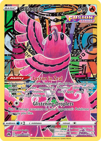 Pokemon Card Crown Zenith Galarian Gallery GG04/GG70 GG4/GG70 Oricorio Holo Rare *MINT*