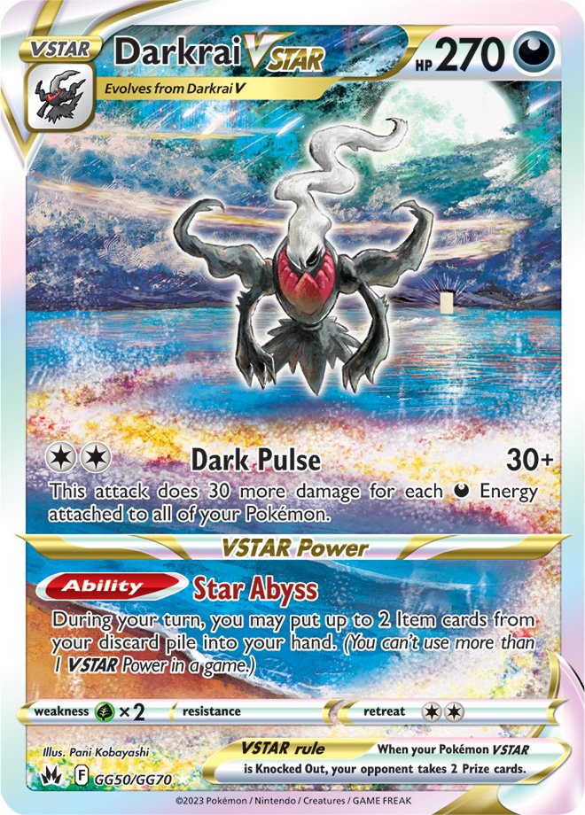 (S) Pokemon Card Crown Zenith Galarian Gallery GG50/GG70 Darkrai VSTAR Ultra Rare *MINT*