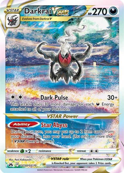 Pokemon Card Crown Zenith Galarian Gallery GG50/GG70 Darkrai VSTAR Ultra Rare *MINT*