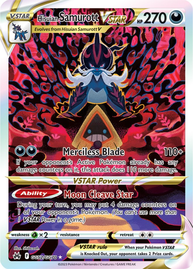 (S) Pokemon Card Crown Zenith Galarian Gallery GG52/GG70 Hisuian Samurott VSTAR Ultra Rare *MINT*