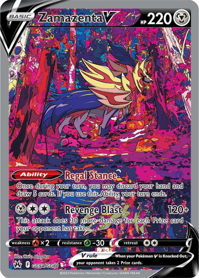 Pokemon Card Crown Zenith Galarian Gallery GG54/GG70 Zamazenta V Ultra Rare *MINT*