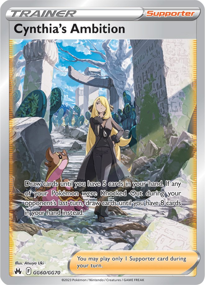 (S) Pokemon Card Crown Zenith Galarian Gallery GG60/GG70 Cynthia's Ambition Supporter Ultra Rare *MINT*