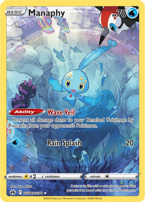 Pokemon Card Crown Zenith Galarian Gallery GG06/GG70 GG6/GG70 Manaphy Holo Rare *MINT*