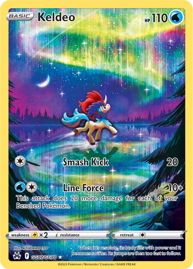 Pokemon Card Crown Zenith Galarian Gallery GG07/GG70 GG7/GG70 Keldeo Holo Rare *MINT*