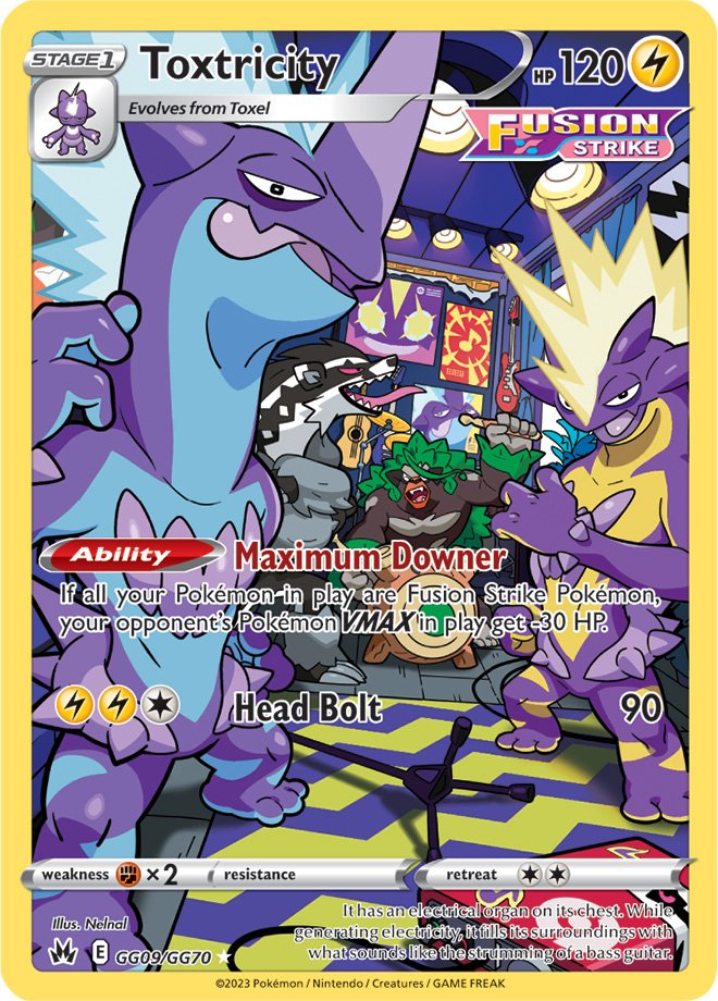 Pokemon Card Crown Zenith Galarian Gallery GG09/GG70 GG9/GG70 Toxtricity Holo Rare *MINT*