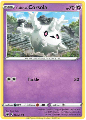 Pokemon Card Fusion Strike 117/264 Galarian Corsola Common