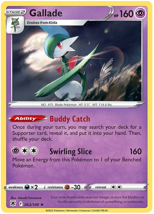 Pokemon Card Astral Radiance 62/189 062/189 Gallade Holo Rare