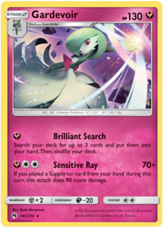 Pokemon Card Lost Thunder 141/214 Gardevoir Holo Rare *MINT*