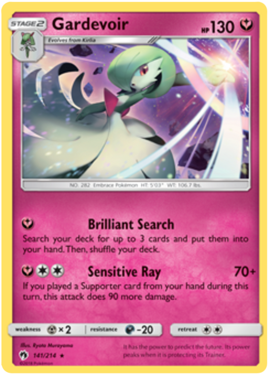 Pokemon Card Lost Thunder 141/214 Gardevoir Holo Rare *MINT*