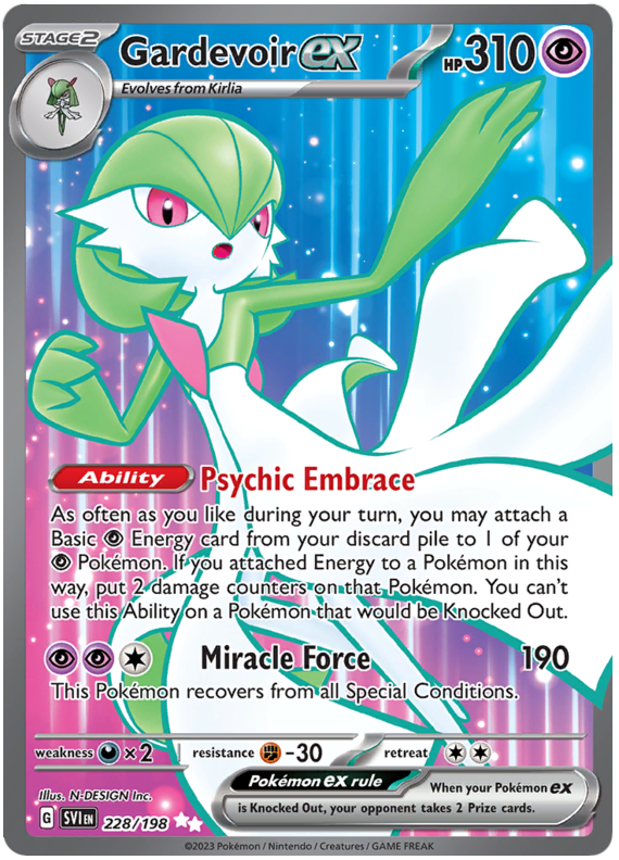 (S) Pokemon Card Scarlet & Violet 228/198 Gardevoir ex Ultra Rare *MINT*