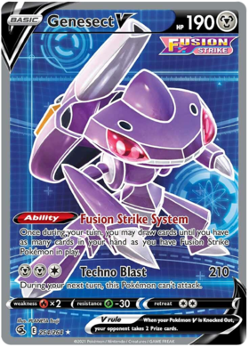 (S) Pokemon Card Fusion Strike 254/264 Genesect V Full Art