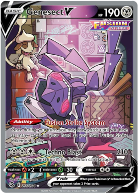 Pokemon Card Fusion Strike 255/264 Genesect V Fuld Art