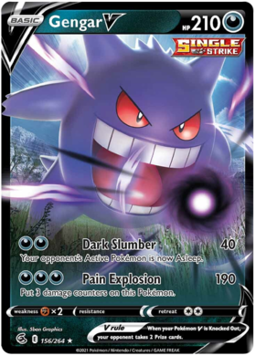 Pokemon Card Fusion Strike 156/264 Gengar V Ultra Rare