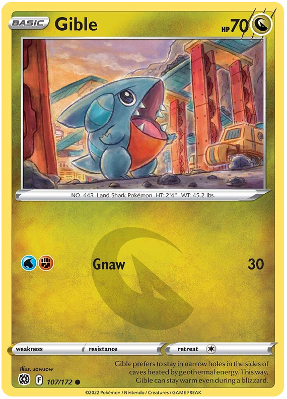 Pokemon Card Brilliant Stars 107/172 Gible Common