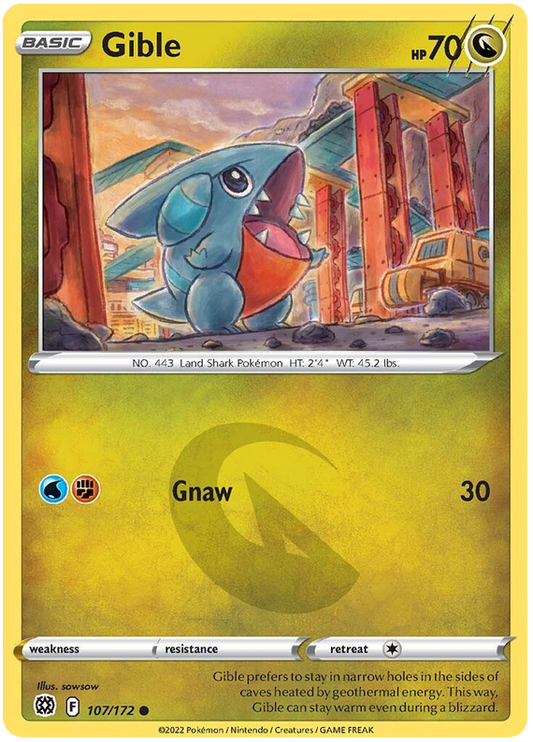 Pokemon Card Brilliant Stars 107/172 Gible Common