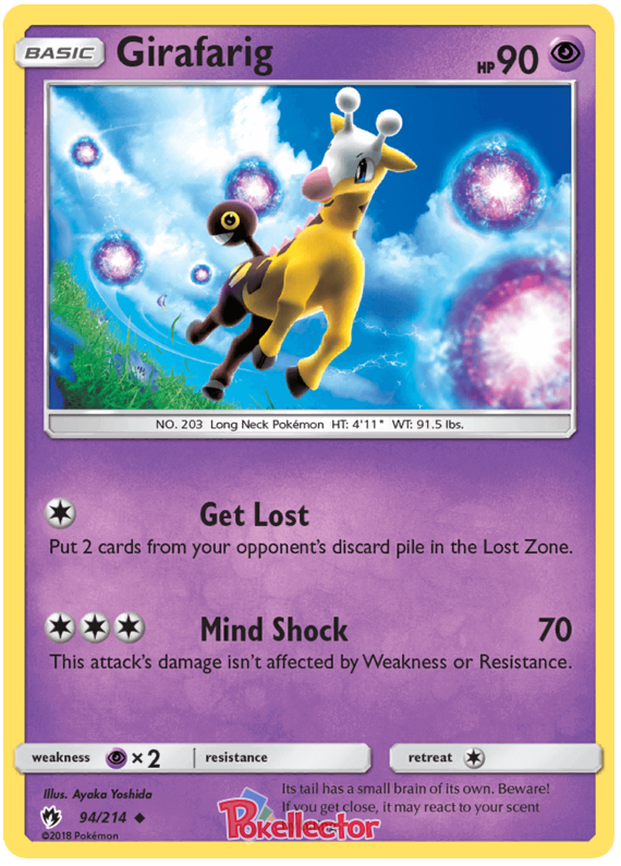 Pokemon Card Lost Thunder 94/214 094/214 Girafarig Uncommon *MINT*