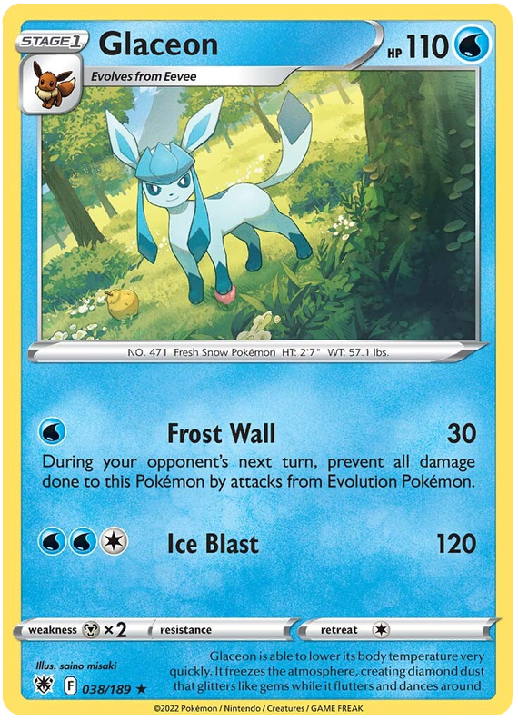 Pokemon Card Astral Radiance 38/189 038/189 Glaceon Rare