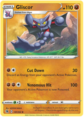 Pokemon Card Fusion Strike 141/264 Gliscor Usædvanlig