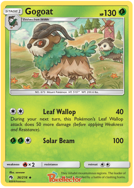 Pokemon Card Lost Thunder 36/214 036/214 Gogoat Uncommon *MINT*