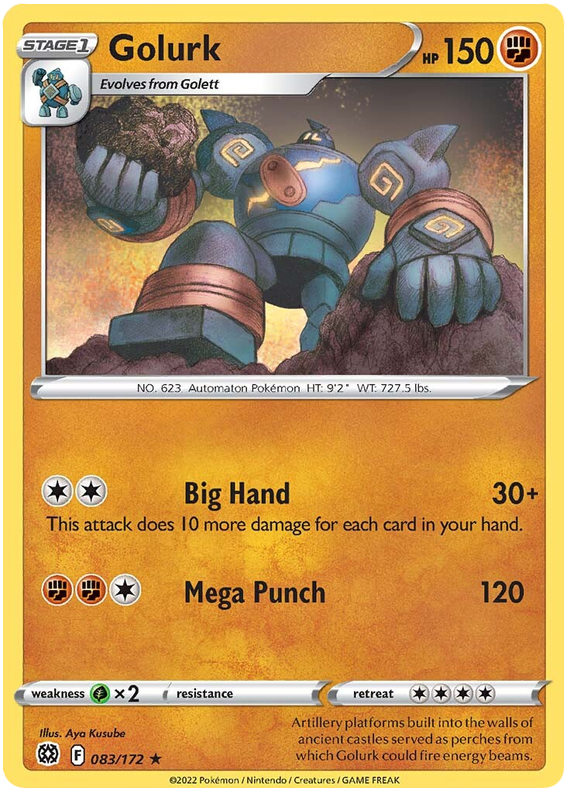 Pokemon Card Brilliant Stars 083/172 83/172 Golurk Rare