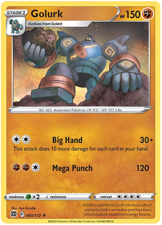 Pokemon Card Brilliant Stars 083/172 83/172 Golurk Rare