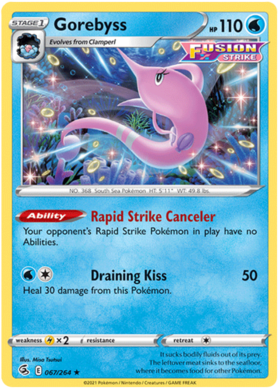 Pokemon Card Fusion Strike 067/264 67/264 Gorebyss Rare