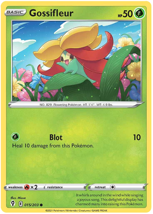 Pokemon Card Evolving Skies 15/203 015/203 Gossifleur Common