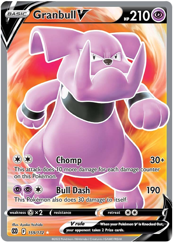 Pokemon Card Brilliant Stars 159/172 Granbull V Full Art *M*