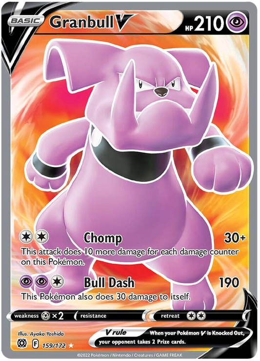 Pokemon Card Brilliant Stars 159/172 Granbull V Full Art *M*