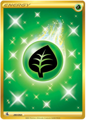 (S) Pokemon Card Fusion Strike 283/264 Grass Energy Secret Rare