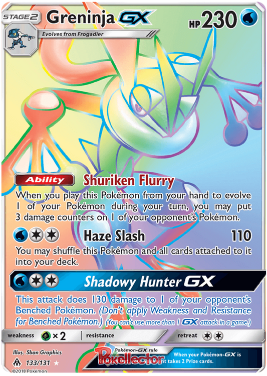 Pokemon Card Forbidden Light 133/131 Greninja GX Hyper Rare *MINT*