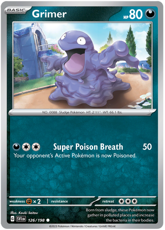 Pokemon Card Scarlet & Violet 126/198 Grimer Common *MINT*