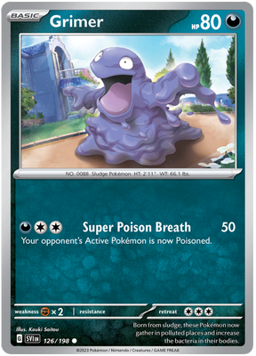 Pokemon Card Scarlet & Violet 126/198 Grimer Common *MINT*