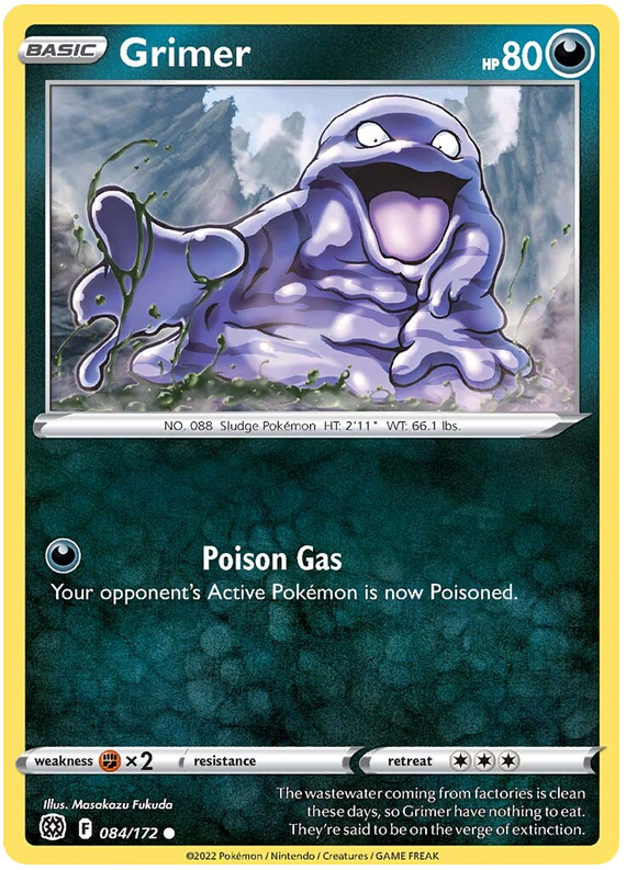 Pokemon Card Brilliant Stars 084/172 84/172 Grimer Common