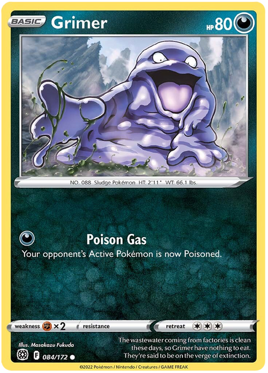 Pokemon Card Brilliant Stars 084/172 84/172 Grimer Common