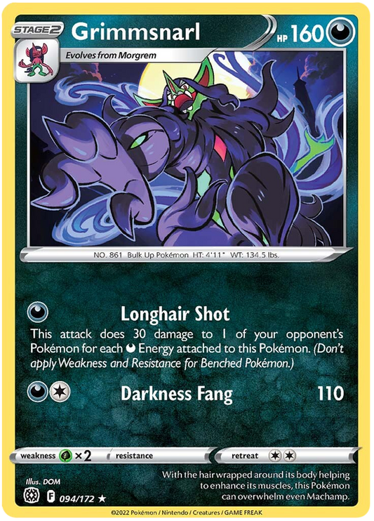 Pokemon Card Brilliant Stars 094/172 94/172 Grimmsnarl Rare